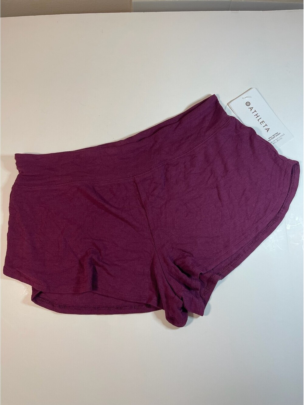 Athleta Well Rested Rib Sleep Short Deep Burgundy Size Small - NWT - Picture 3 of 12